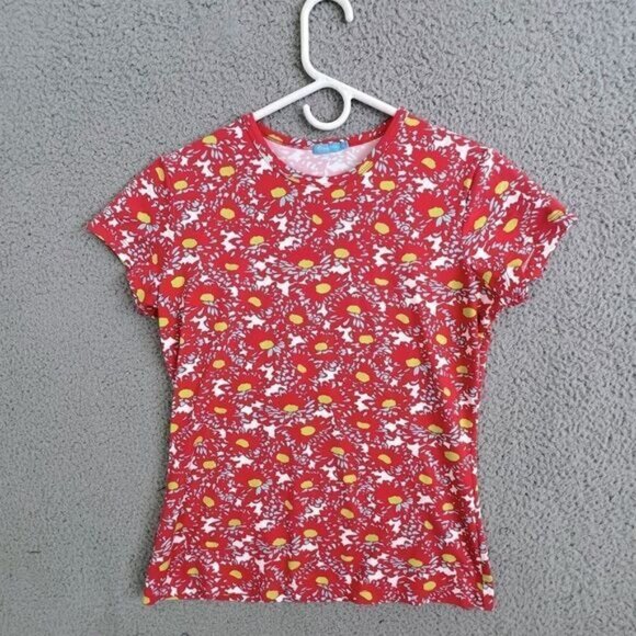 J. McLaughlin Tops - J MCLAUGHLIN WOMENS BLOUSE RED WITH DESIGN SIZE XS